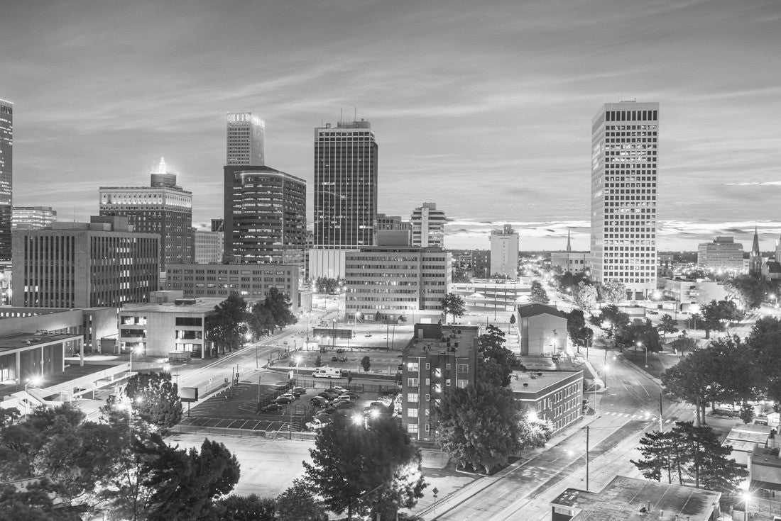 Tulsa, Oklahoma, USA skyline at twilight 2000pc PuzzleBlack and White