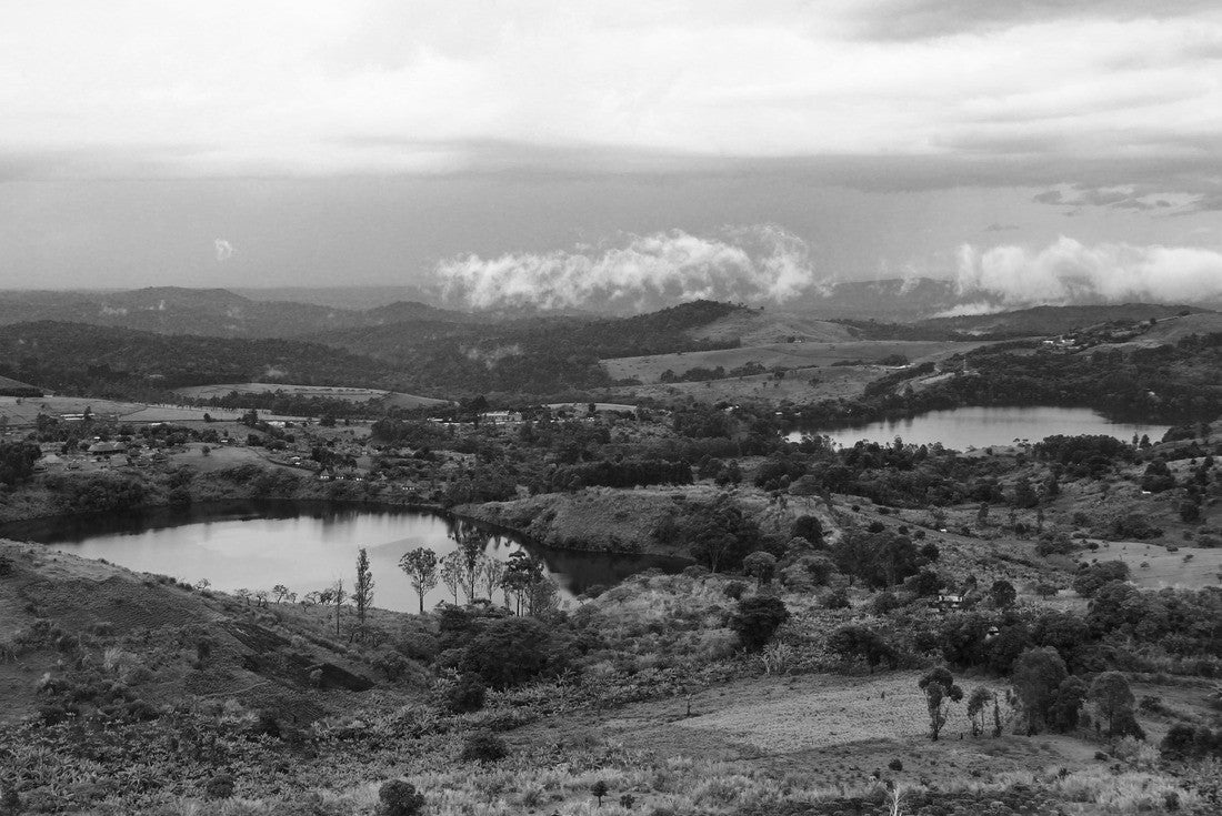 the beautiful crater lakes in fort portal uganda 2000pc PuzzleBlack and White