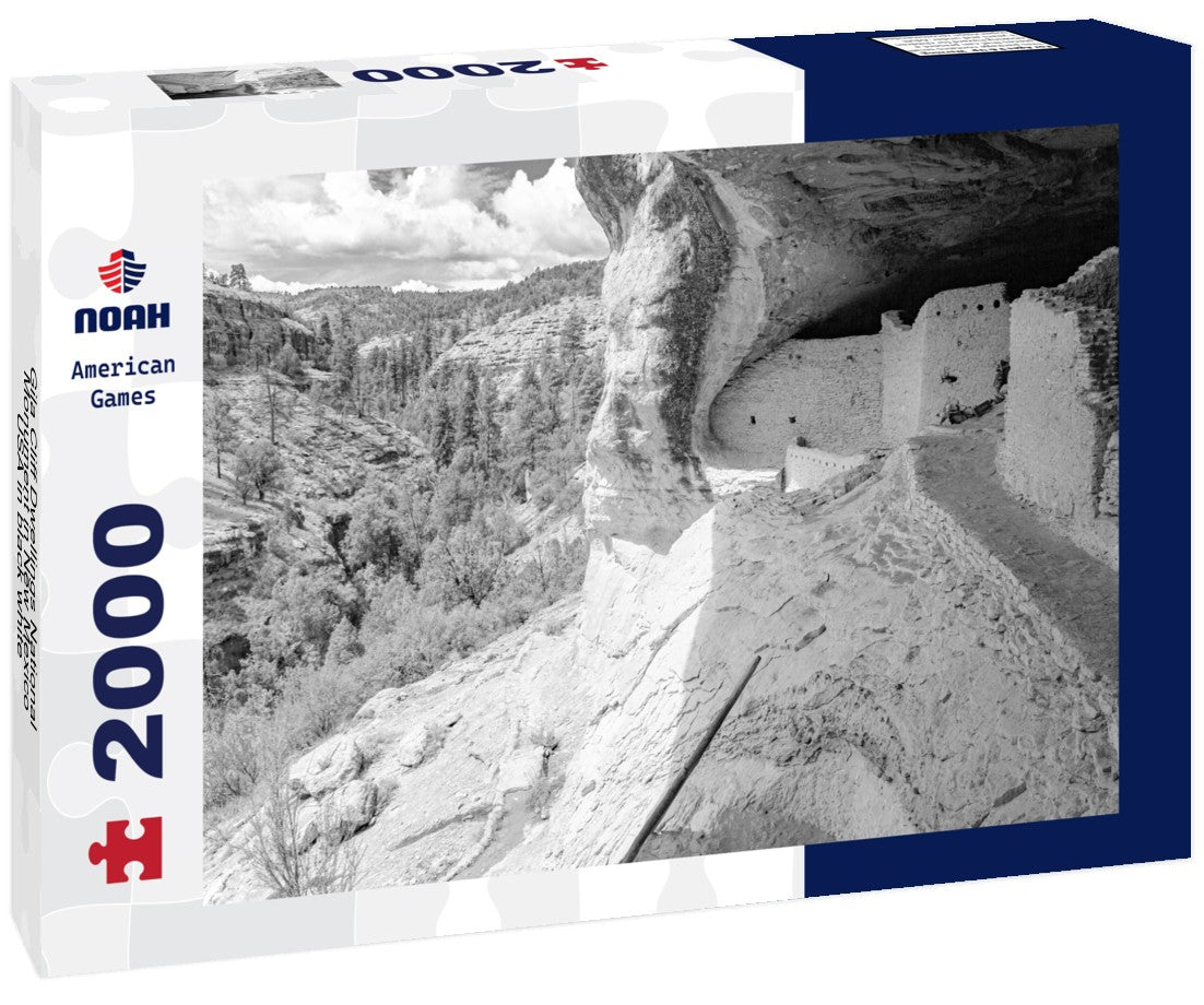 Gila Cliff Dwellings National Monument in New Mexico, USA 2000pc PuzzleBlack and White