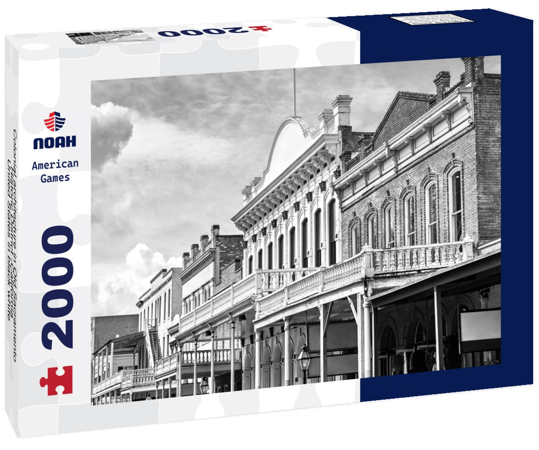 Colonial architecture in Old Sacramento Historic District -California, United States 2000pc PuzzleBlack and White