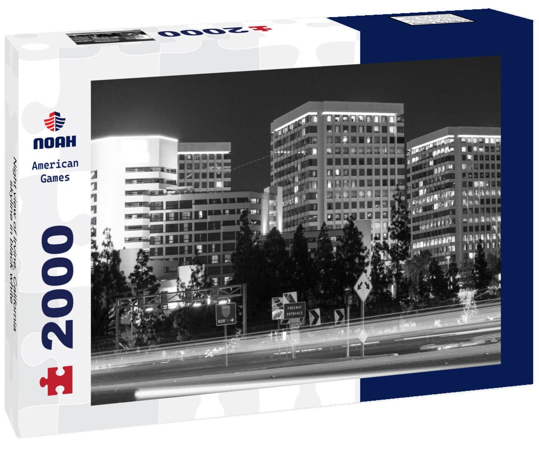 Night view of Irvine, California skyline 2000pc PuzzleBlack and White
