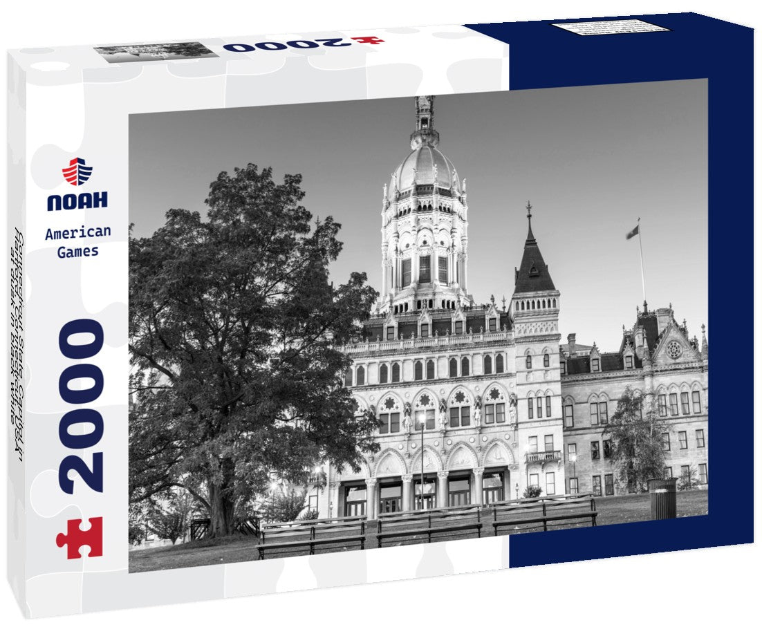 Connecticut State Capitol in Hartford, Connecticut, USA at dusk 2000pc PuzzleBlack and White