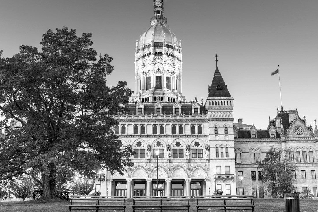 Connecticut State Capitol in Hartford, Connecticut, USA at dusk 2000pc PuzzleBlack and White