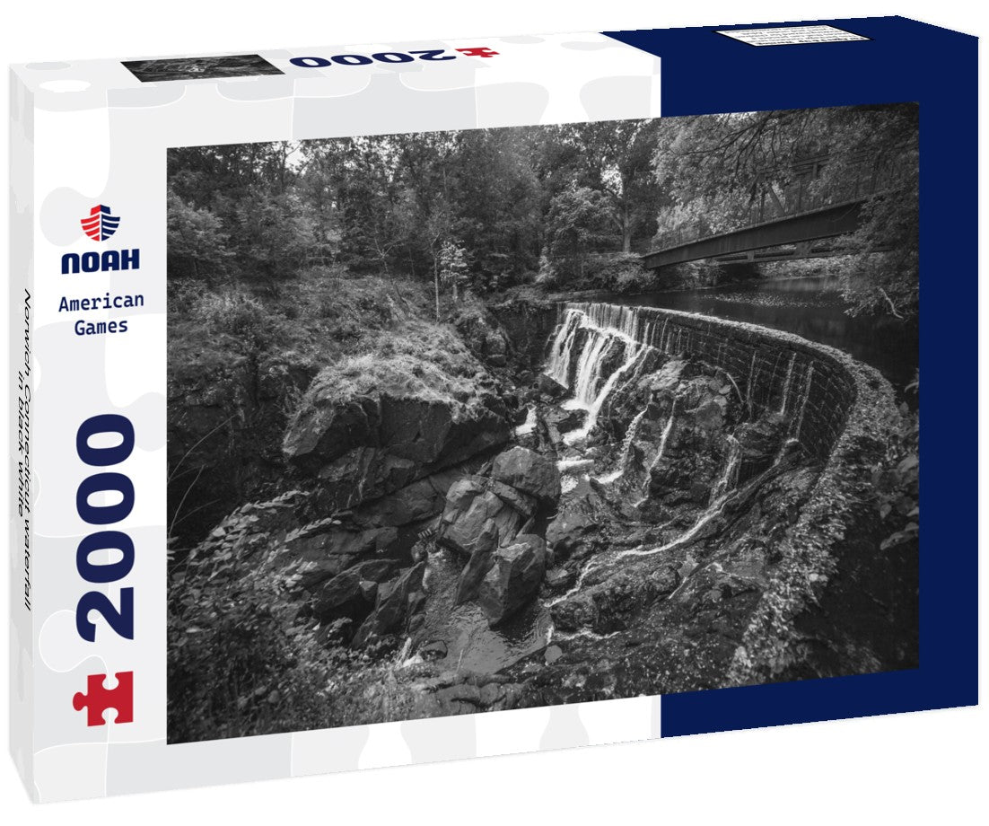 Norwich Connecticut waterfall 2000pc PuzzleBlack and White