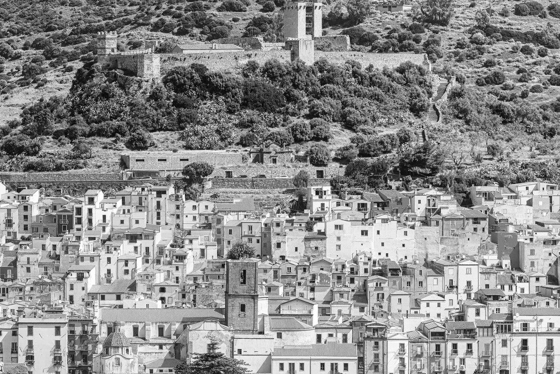 Beautiful morning colorful houses in the old town of Bosa, Sardinia. Location: City of Bosa, Province of Oristano, Italy 2000pc PuzzleBlack and White