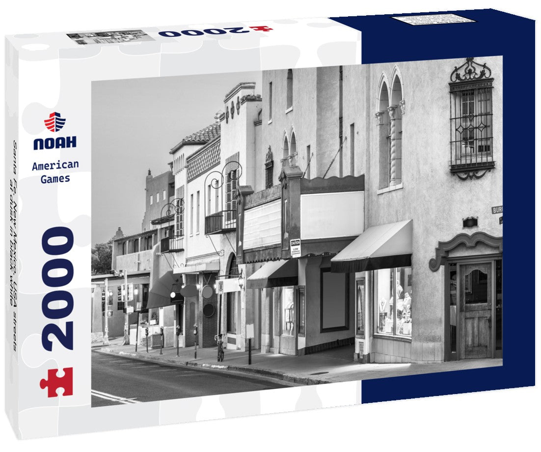 Santa Fe, New Mexico, USA streets at dusk 2000pc PuzzleBlack and White