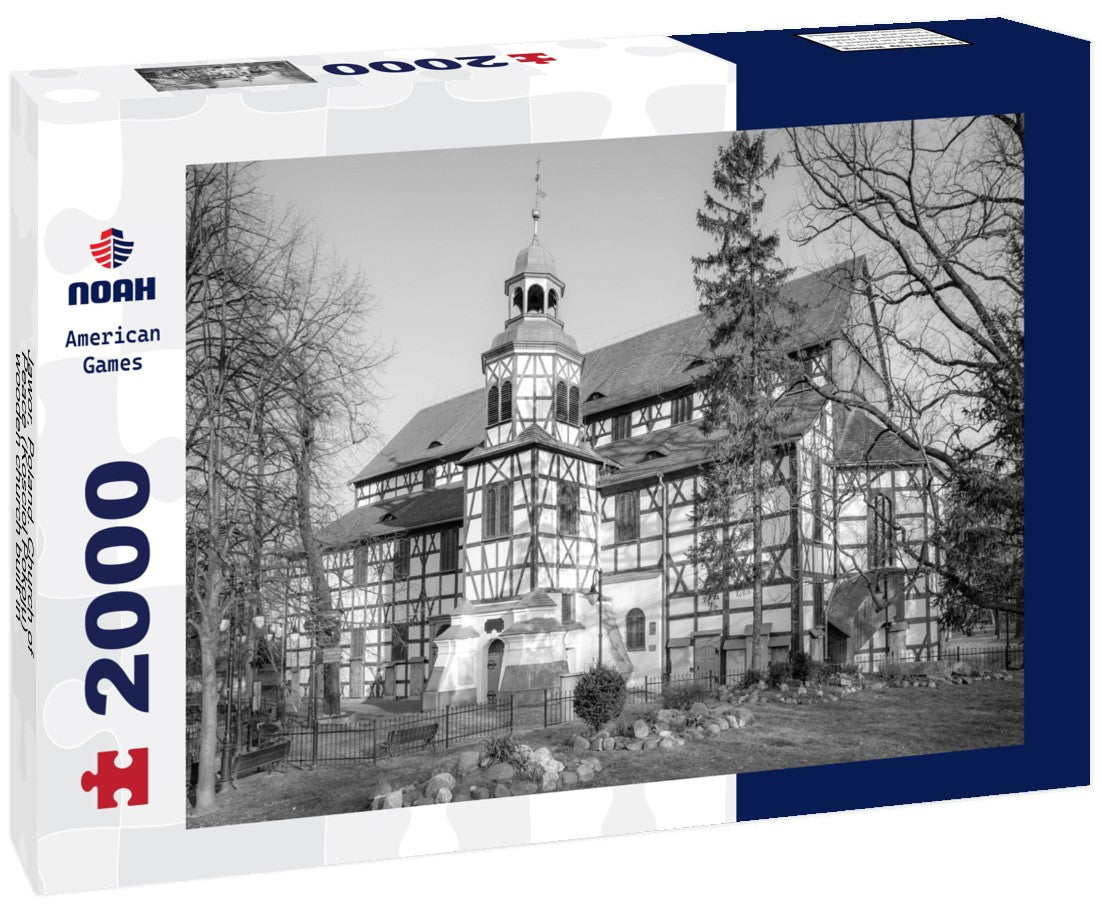 Jawor, Poland. Church of Peace (Kosciol Pokoju) - wooden church built in 1655 2000pc PuzzleBlack and White