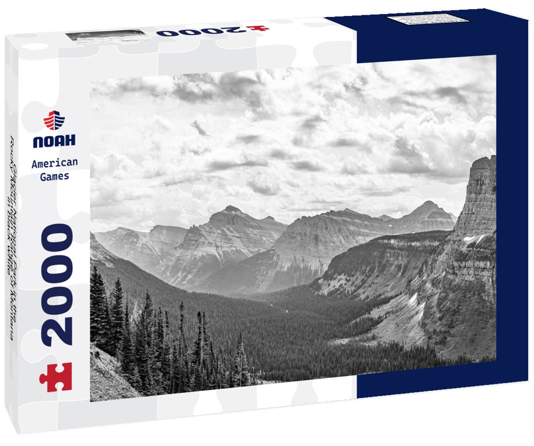 Glacier National Park in the Rocky Mountain Range of Montana 2000pc PuzzleBlack and White