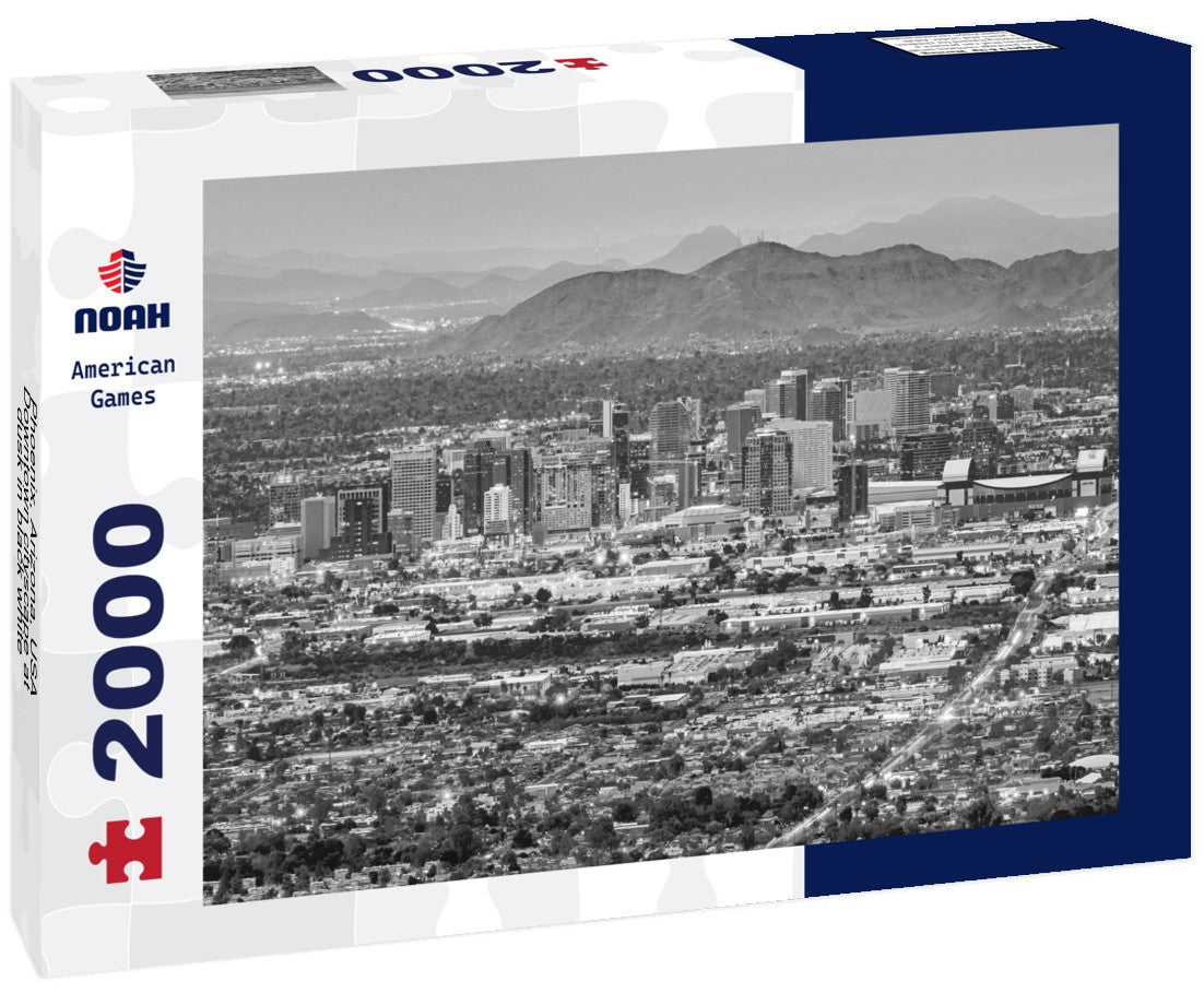 Phoenix, Arizona, USA Downtown cityscape at dusk 2000pc PuzzleBlack and White