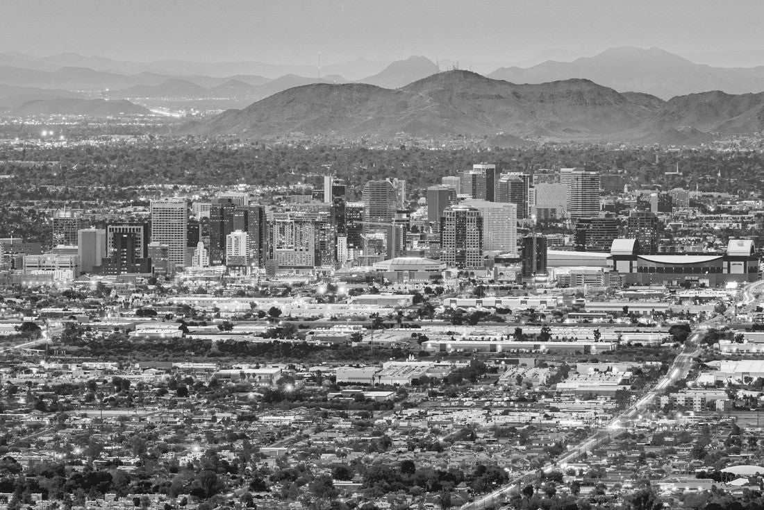 Phoenix, Arizona, USA Downtown cityscape at dusk 2000pc PuzzleBlack and White