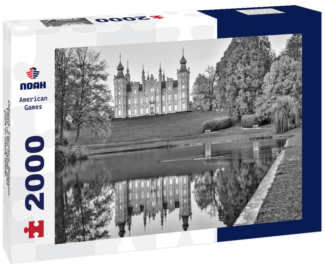 Dilbeek, Flanders, Belgium. View of the castle and park 2000pc PuzzleBlack and White