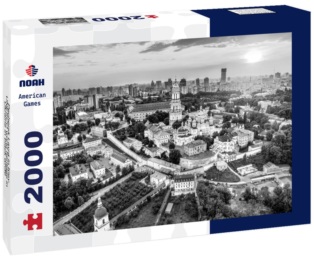 Pechersk Lavra in Kiev. UNESCO world heritage in Ukraine 2000pc PuzzleBlack and White
