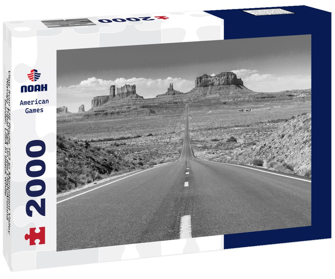 US Route 163 to Monument Valley Navajo Tribal Park on the Utah/Arizona border, USA 2000pc PuzzleBlack and White