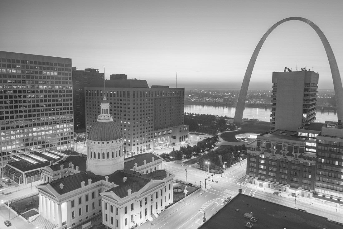 St. Louis, Missouri, USA cityscape view in the morning 2000pc PuzzleBlack and White