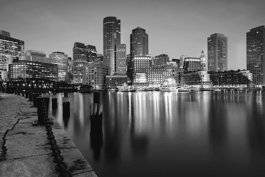 Noah Jigsaw Puzzle Boston skyline at dusk, Boston, Massachusetts, USA in black white 2000 pieces