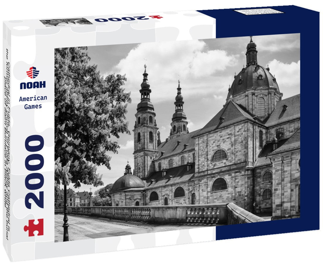 Cathedral in Fulda, Germany. Fulda Cathedral is the former abbey church of Fulda Abbey and the burial place of Saint Boniface 2000pc PuzzleBlack and White