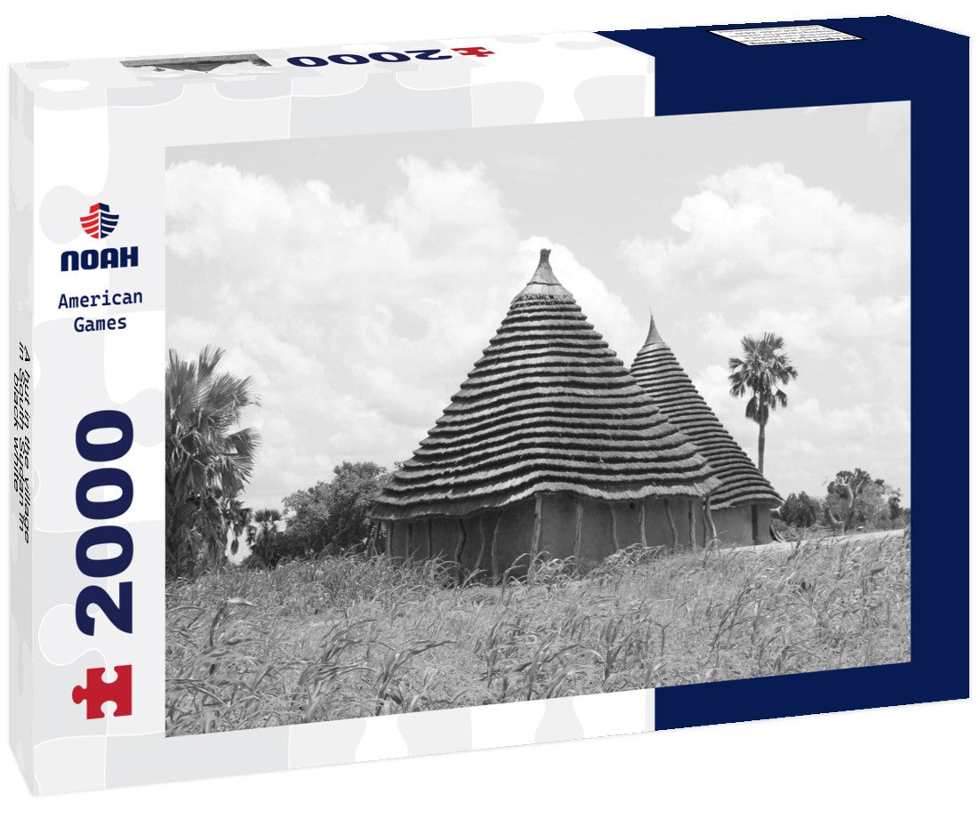 A hut in the village in South Sudan 2000pc PuzzleBlack and White