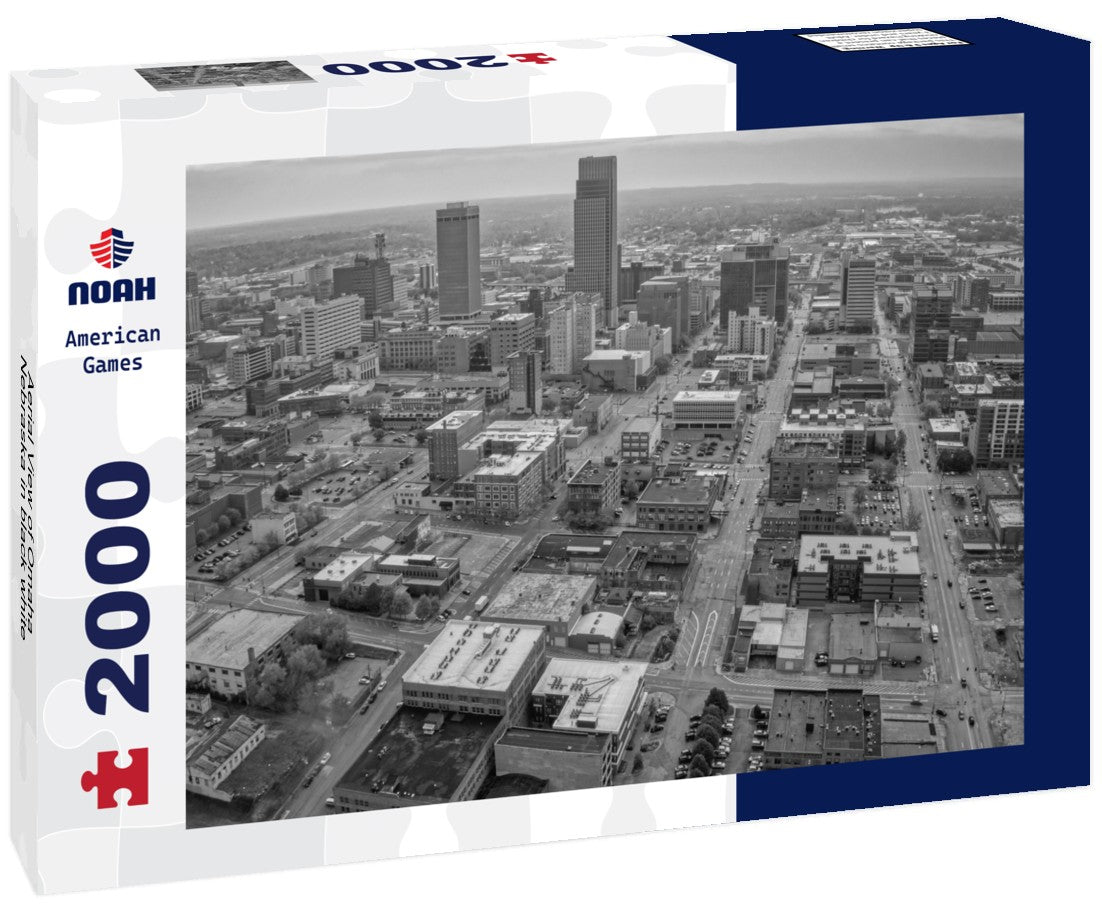 Aerial View of Omaha, Nebraska 2000pc PuzzleBlack and White