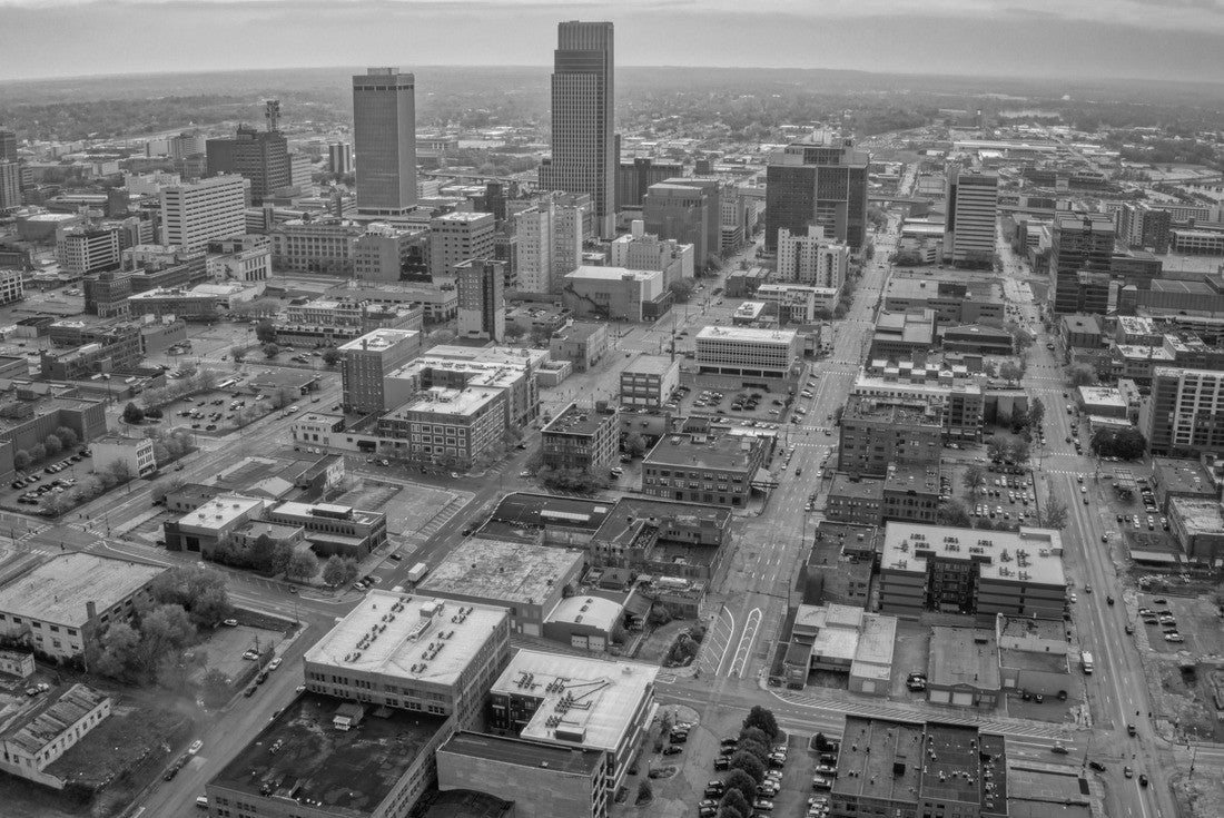 Aerial View of Omaha, Nebraska 2000pc PuzzleBlack and White