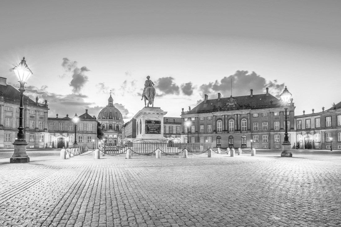 Noah Jigsaw Puzzle Palace Amalienborg in Copenhagen, Denmark in black white 2000 pieces
