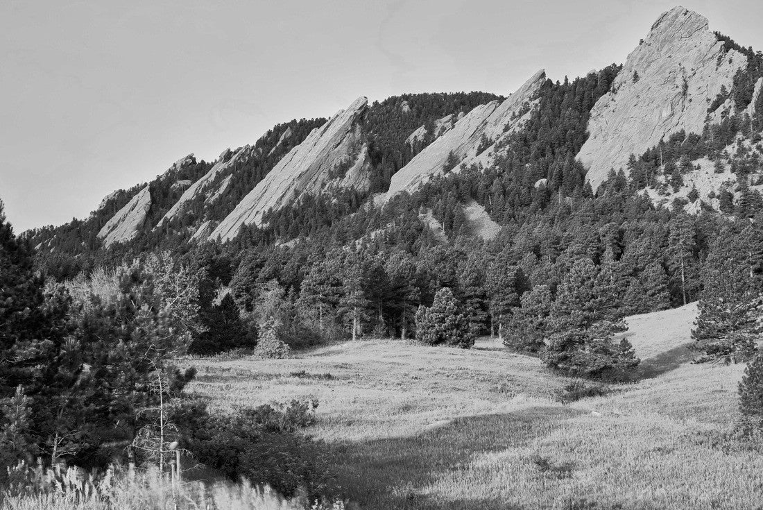 Sunrise - Flatirons - Chautauqua Park - Boulder, Colorado 2000pc PuzzleBlack and White