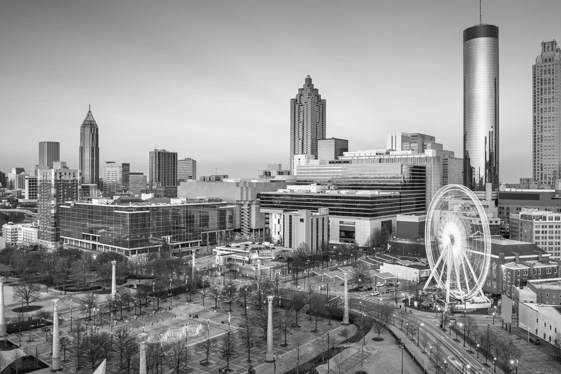 Atlanta, Georgia, USA downtown skyline at twilight 2000pc PuzzleBlack and White