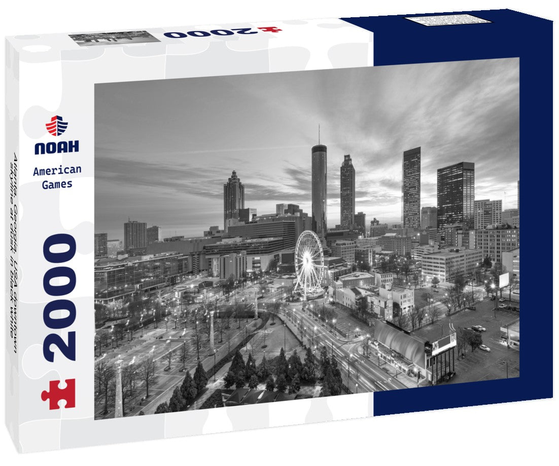 Atlanta, Georgia, USA downtown skyline at dusk 2000pc PuzzleBlack and White
