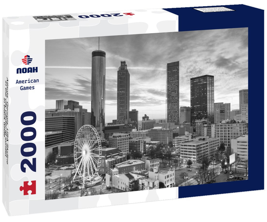 Atlanta, Georgia, USA Skyline in the city center at sunset 2000pc PuzzleBlack and White