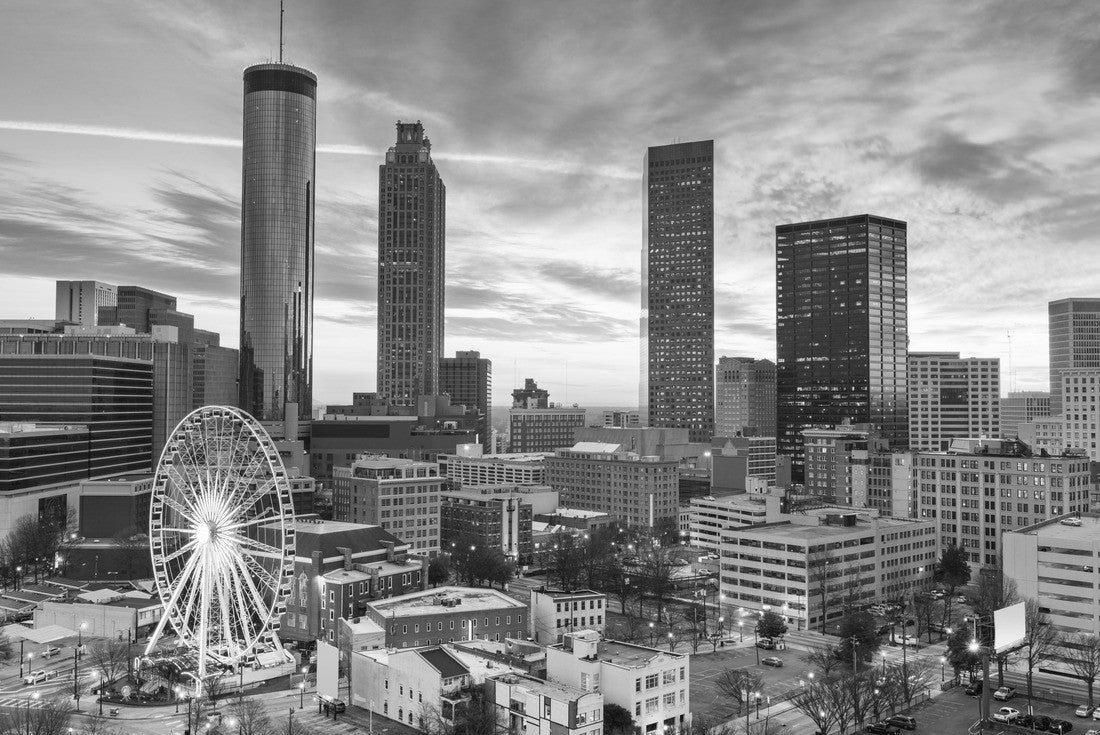 Noah Jigsaw Puzzle Atlanta, Georgia, USA Skyline in the city center at sunset in black white 2000 pieces