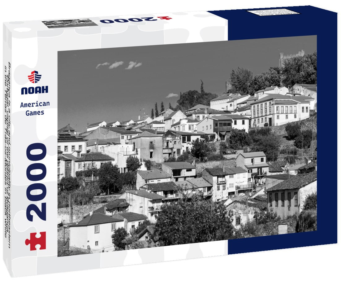 Bragança is a city and municipality in northeastern Portugal, capital of the district of Bragança, in the Terras de Trás-os-Montes 2000pc PuzzleBlack and White