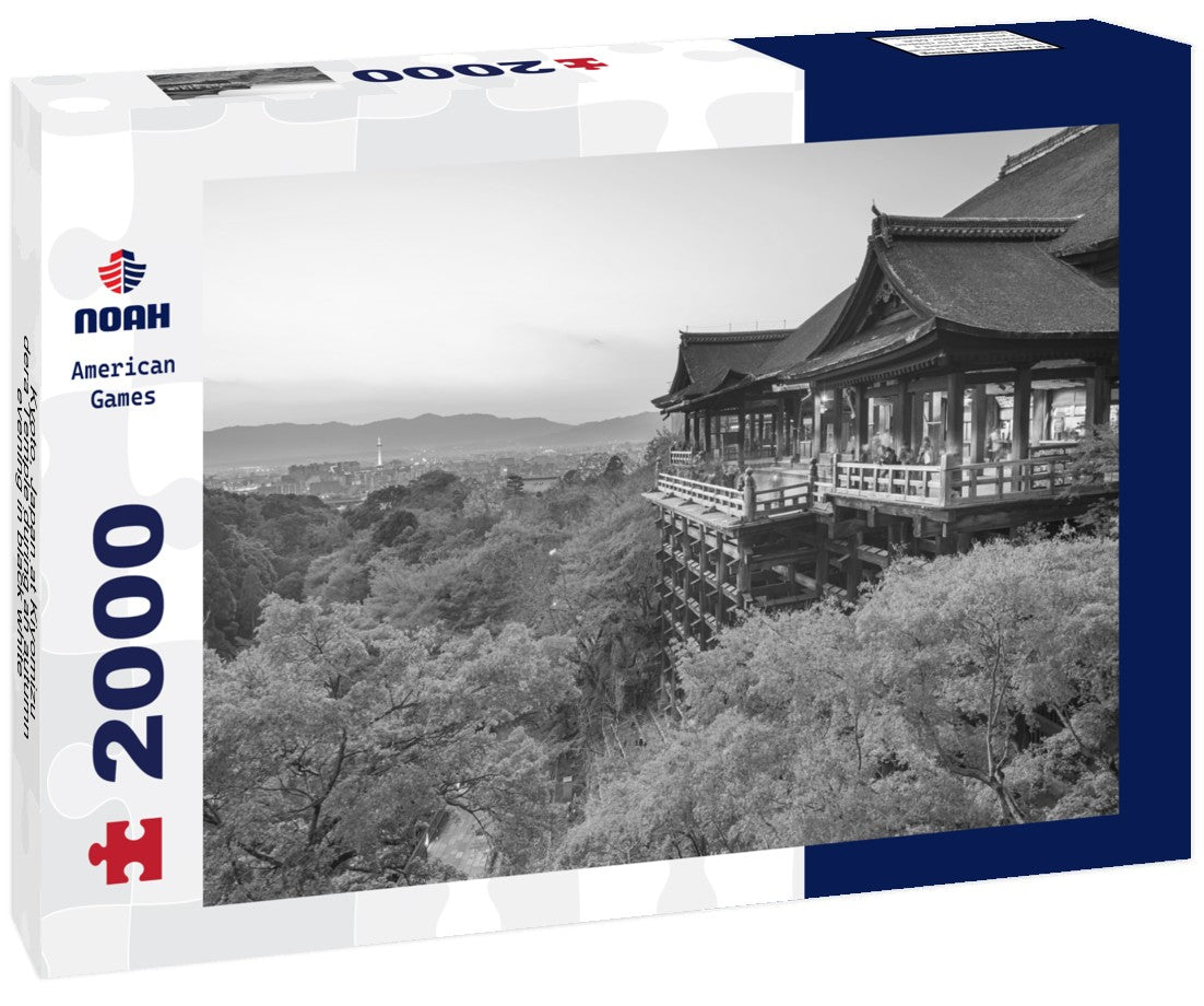 Kyoto, Japan at Kiyomizu-dera Temple during an autumn evening 2000pc PuzzleBlack and White
