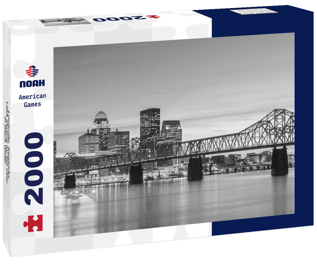 Louisville, Kentucky, USA skyline by the river 2000pc PuzzleBlack and White