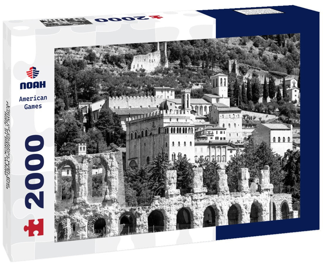 Gubbio with the Roman theater in Umbria, Italy 2000pc PuzzleBlack and White