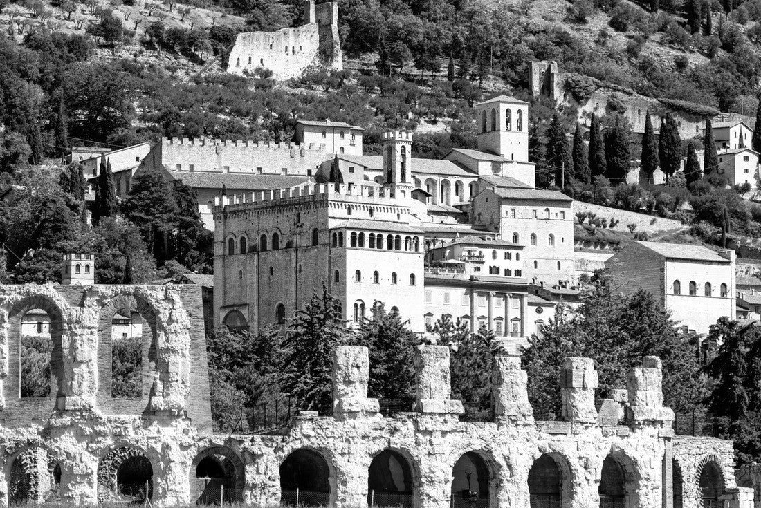 Gubbio with the Roman theater in Umbria, Italy 2000pc PuzzleBlack and White