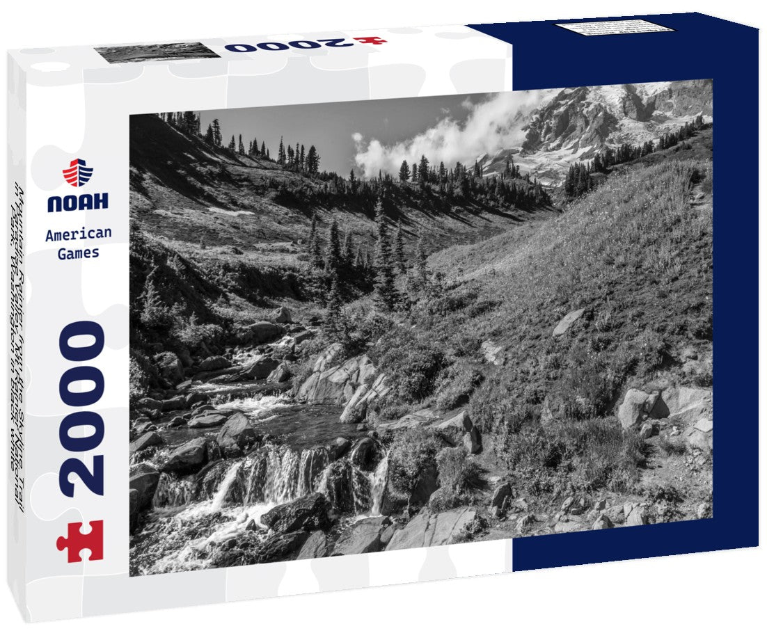 Mountain Rainier from the Skyline Trail in Paradise Valley, Mt Rainier National Park, Washington 2000pc PuzzleBlack and White