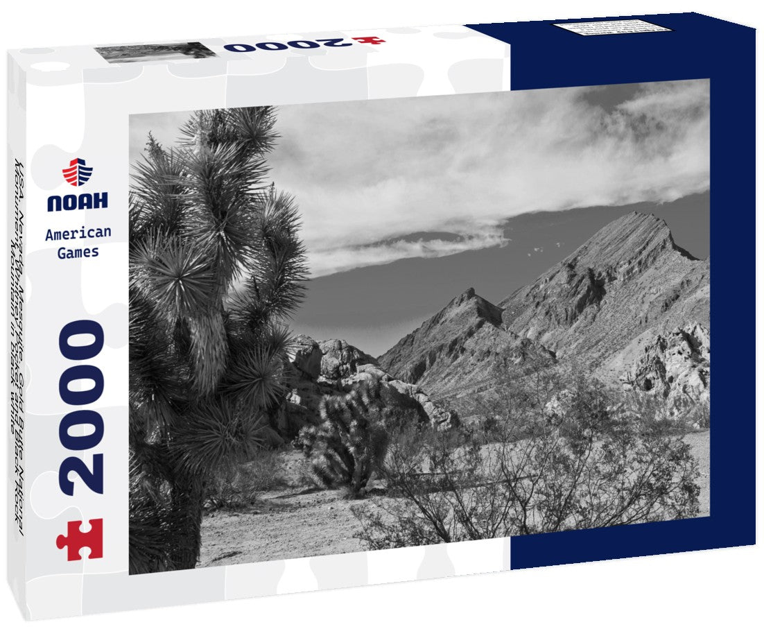 USA, Nevada, Mesquite. Gold Butte National Monument, Whitney Pocket and Black Rock Mountain 2000pc PuzzleBlack and White