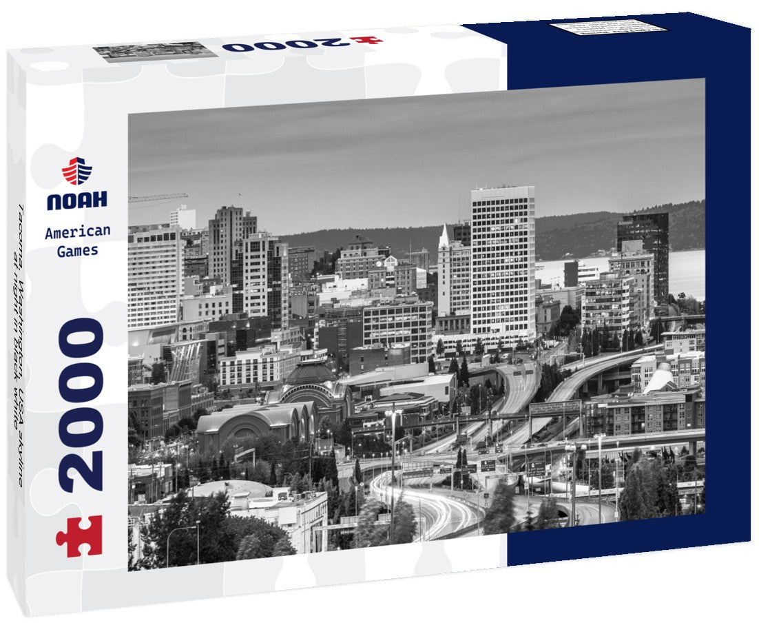 Tacoma, Washington, USA skyline at night 2000pc PuzzleBlack and White