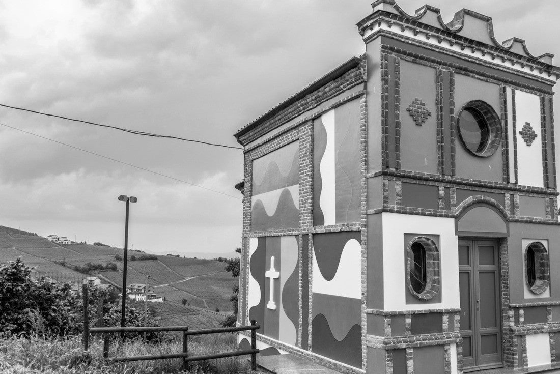 Noah Jigsaw Puzzle The chapel of Barolo, a colored church in Piemont, Italy. in black white 2000 pieces