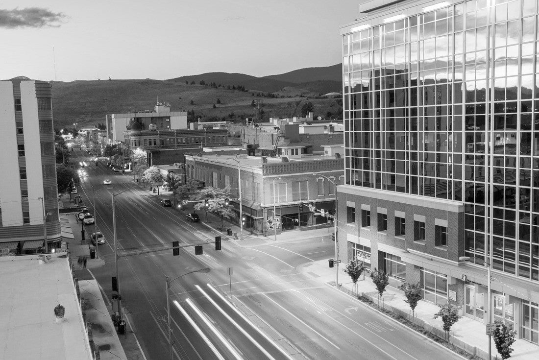 Downtown Missoula Montana Scene Buildings 2000pc PuzzleBlack and White