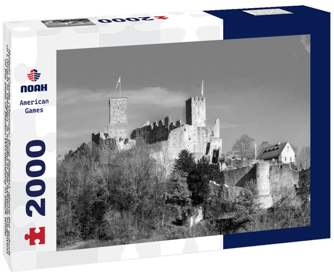 Rötteln Castle (German: Burg Rötteln), above the suburb of Lörrach in Haagen, is located in the extreme southwest of the state of Baden-Württemberg 2000pc PuzzleBlack and White