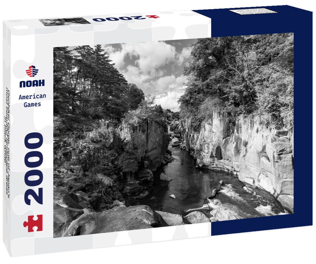 Genbikei Gorge, one of Japan's most beautiful landscape areas 2000pc PuzzleBlack and White