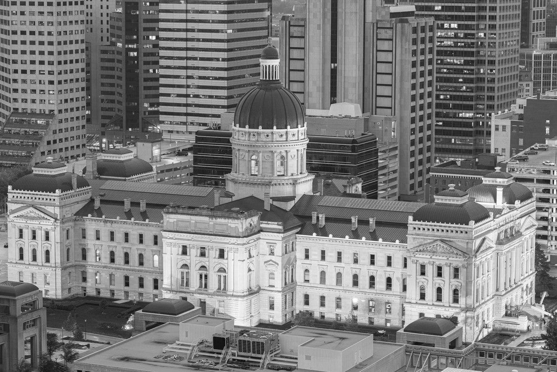 Noah Jigsaw Puzzle Indiana State Capitol Building in Indianapolis, Indiana, USA in black white 2000 pieces