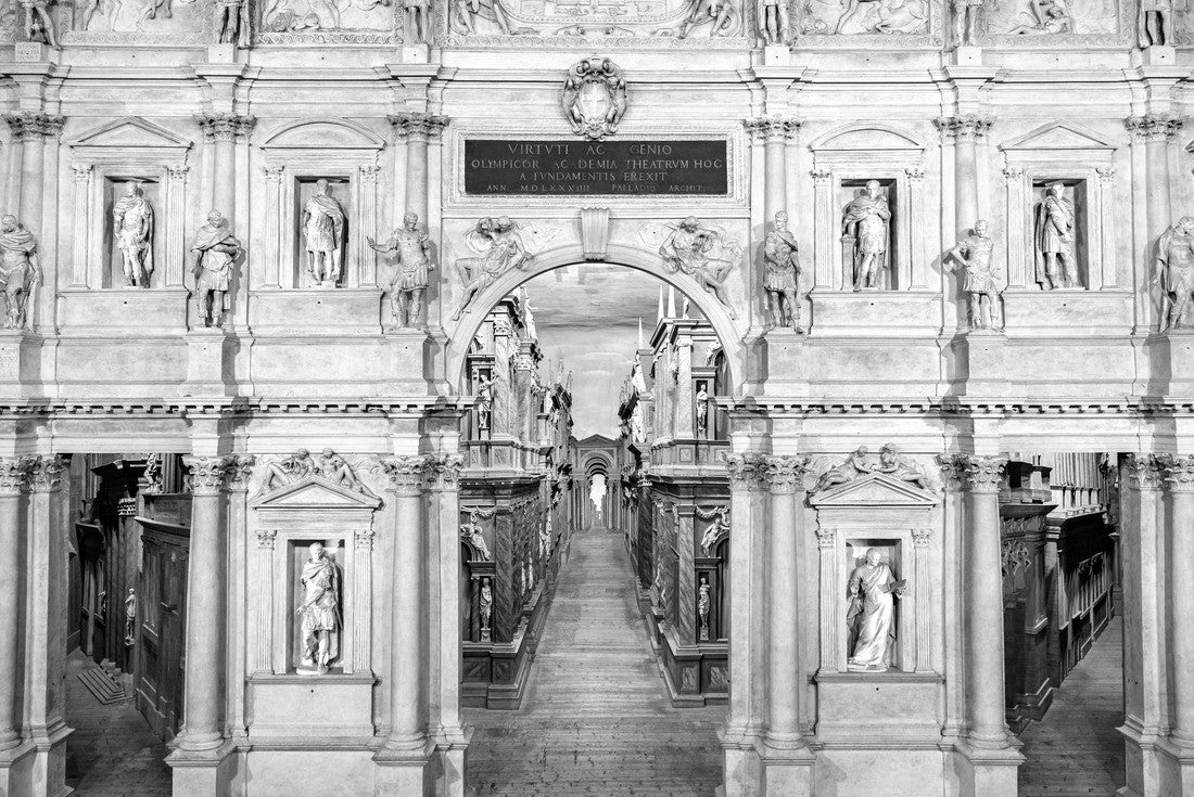 Noah Jigsaw Puzzle Teatro Olimpico in Vicenza, UNESCO World Heritage Site in Italy in black white 2000 pieces