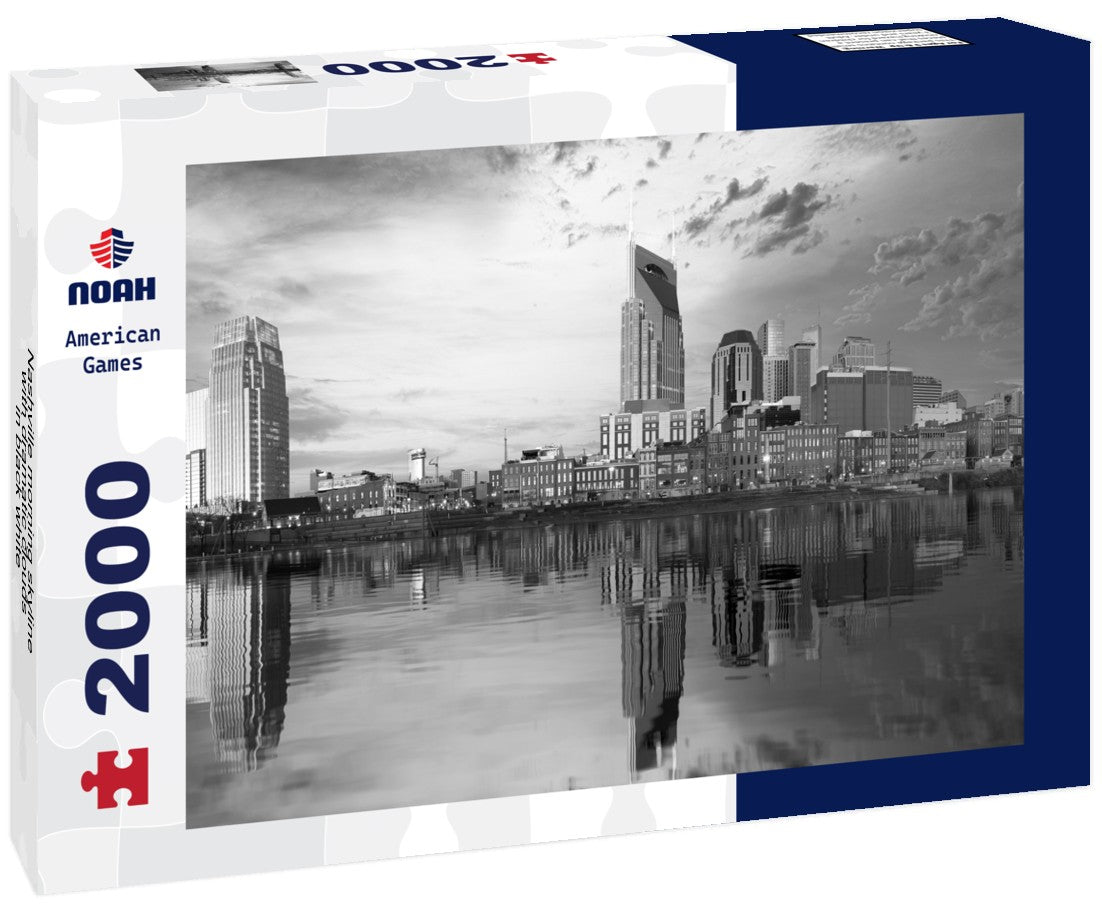 Nashville morning skyline with dramatic clouds 2000pc PuzzleBlack and White