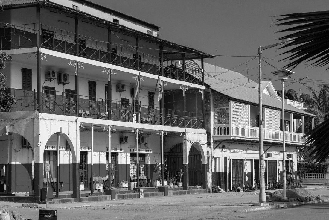 Colonial-era buildings in the center of the city of Bissau, capital of Guinea Bissau 2000pc PuzzleBlack and White