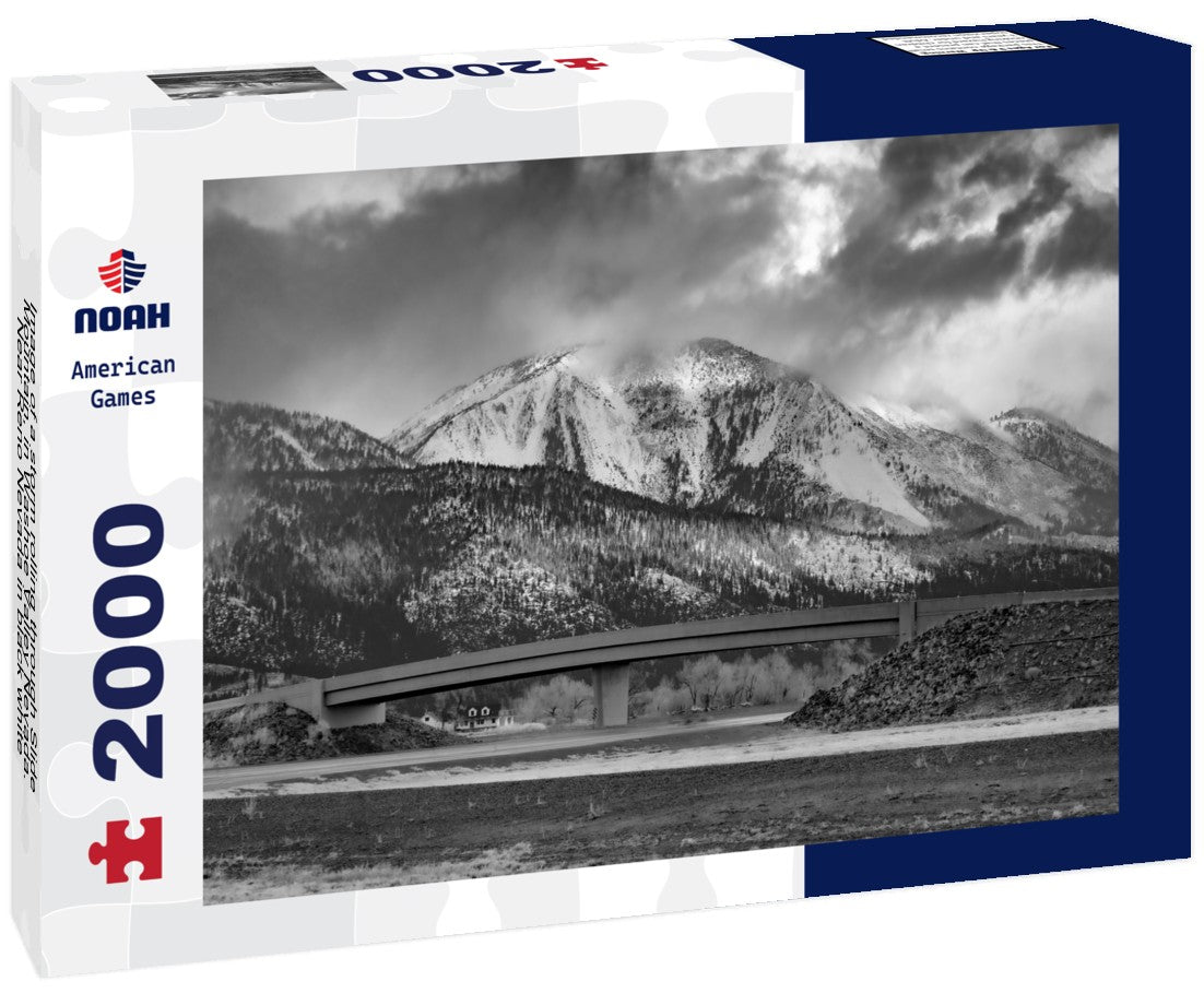 Storm rolling through Slide Mountain, in Washoe Valley Nevada. Near Reno Nevada 2000pc PuzzleBlack and White