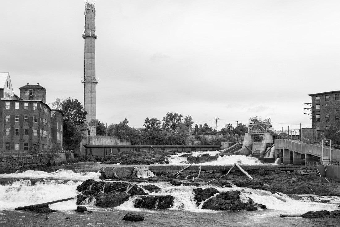 The historic brick Pepperell Center or former mill building in the town of Biddeford Maine 2000pc PuzzleBlack and White