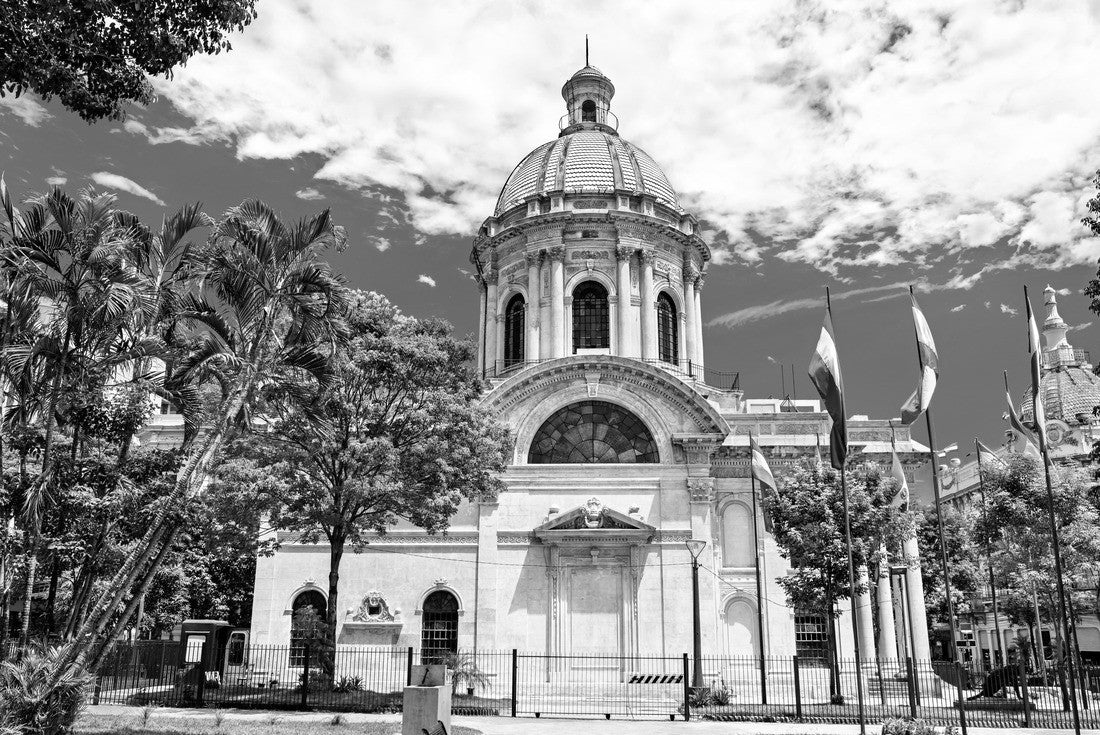 Noah Jigsaw Puzzle The National Pantheon of Heroes and oratory of the Virgin Our Lady Saint Mary in Asuncion, Paraguay in black white 2000 pieces