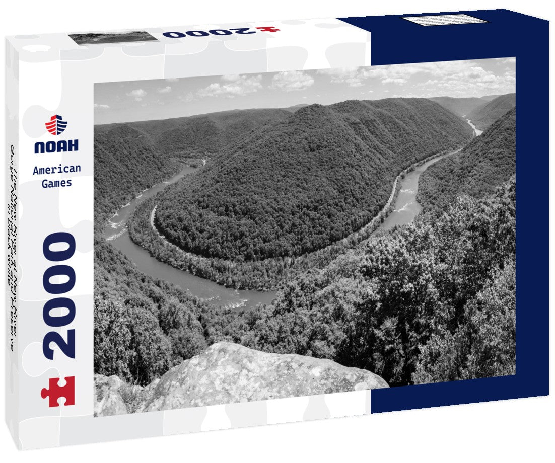 The New River at New River Gorge National Park and Preserve 2000pc PuzzleBlack and White