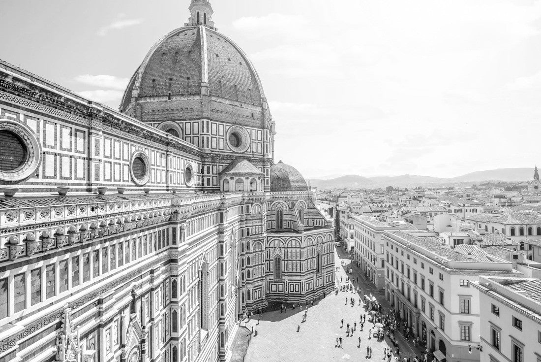 Cityscape on the dome of the church of Santa Maria del Fiore and the old town of Florence 2000pc PuzzleBlack and White